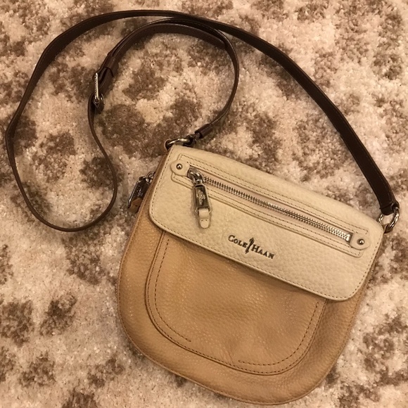Cole Haan leather crossbody bag purse. Brown tan - Picture 1 of 13